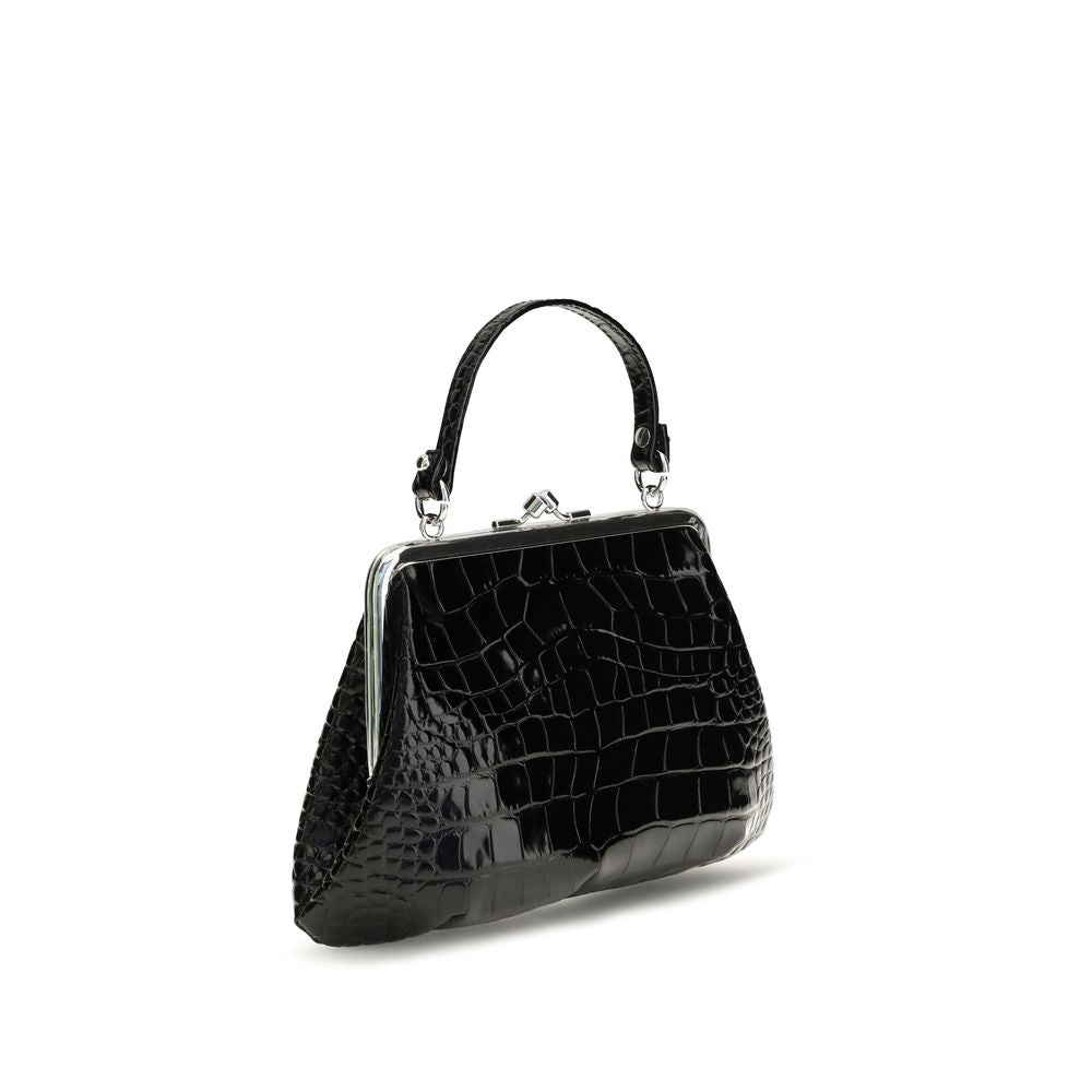 Vivienne Westwood Granny Orb Polyurethane & Bos Taurus Calf Leather Frame Shoulder Bag - Black