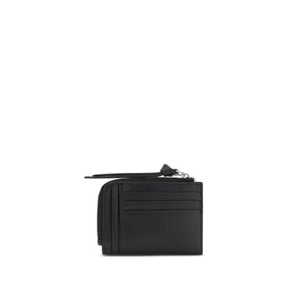 Cardholder Wallet by Vivienne Westwood for women in bos taurus calf leather black showcases a distinguished silhouette, artfully capturing the essence of the distinguished Orb Bos Taurus Calf Leather Cardholder Wallet design with functional card-organization compact-design.