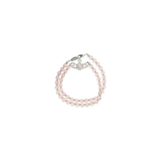 Necklace by Vivienne Westwood for women in stretch cotton multicolor & silver showcases a dynamic silhouette, artfully highlighting the beaded choker pendant necklace design from the Orb Women's Silver Brass & Crystal Necklace collection for a dynamic aesthetic.