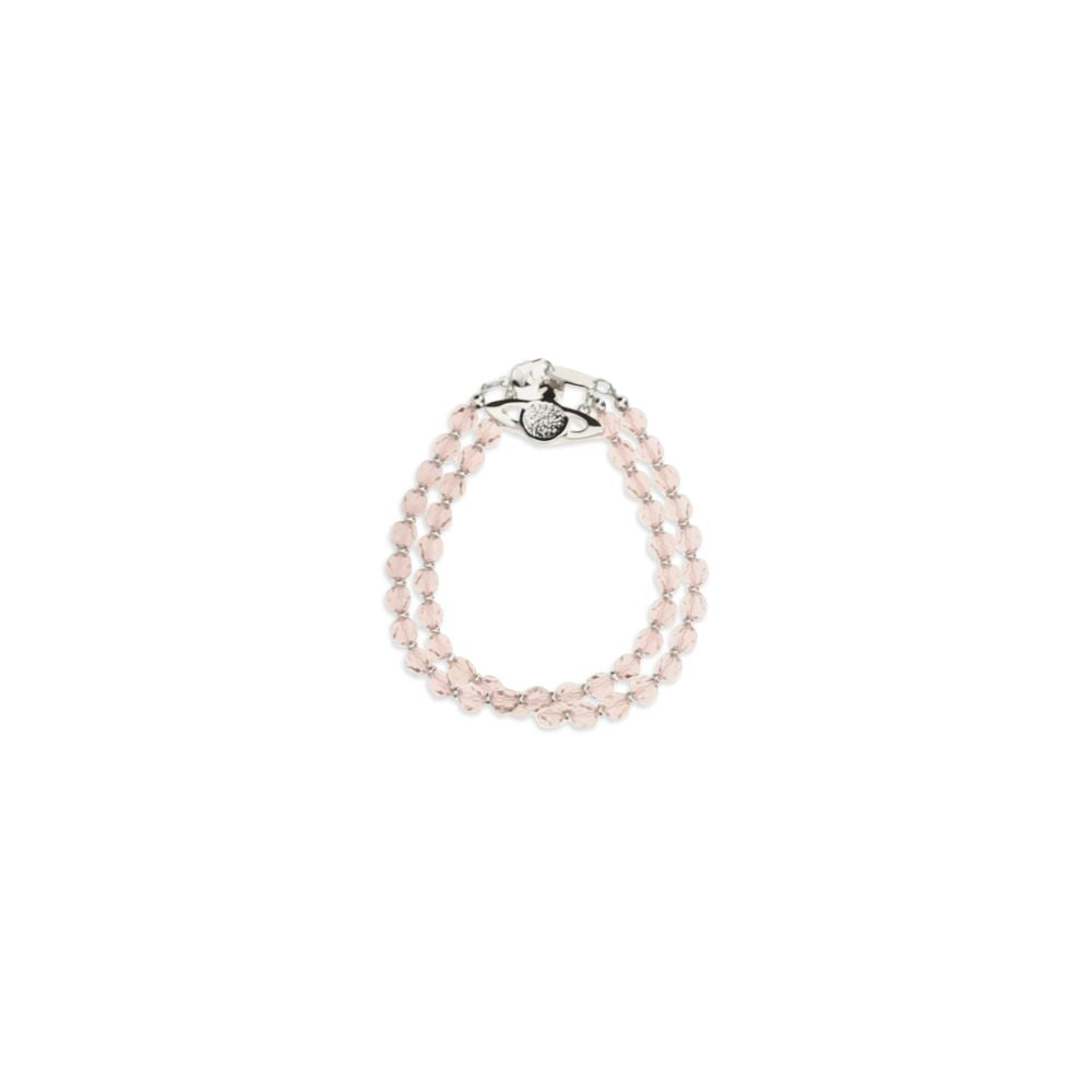 Necklace by Vivienne Westwood for women in stretch cotton multicolor & silver features an resplendent silhouette, showcasing a sophisticated beaded choker pendant necklace design from the Orb Women's Silver Brass & Crystal Necklace collection for a resplendent finish.