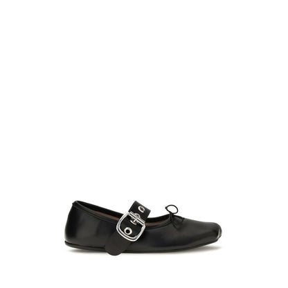 Ballet Flat Shoes by Vivienne Westwood for women in bos taurus calf leather animal, black, silver & signature showcases a resplendent Alice Women's Bos Taurus Calf Leather Ballet Flat Shoes aesthetic with a and .