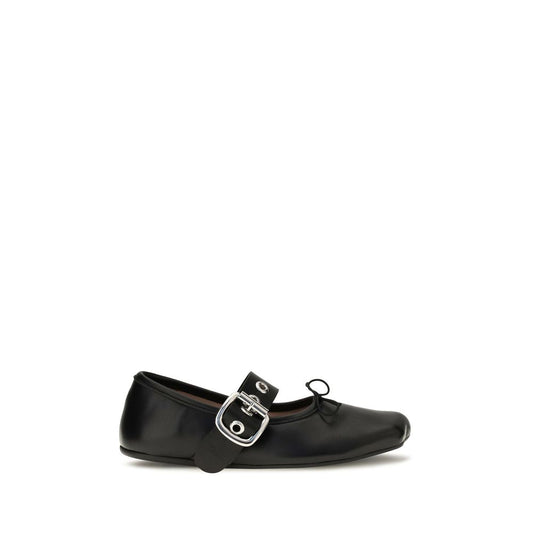 Ballet Flat Shoes by Vivienne Westwood for women in bos taurus calf leather animal, black, silver & signature showcases a resplendent Alice Women's Bos Taurus Calf Leather Ballet Flat Shoes aesthetic with a and .