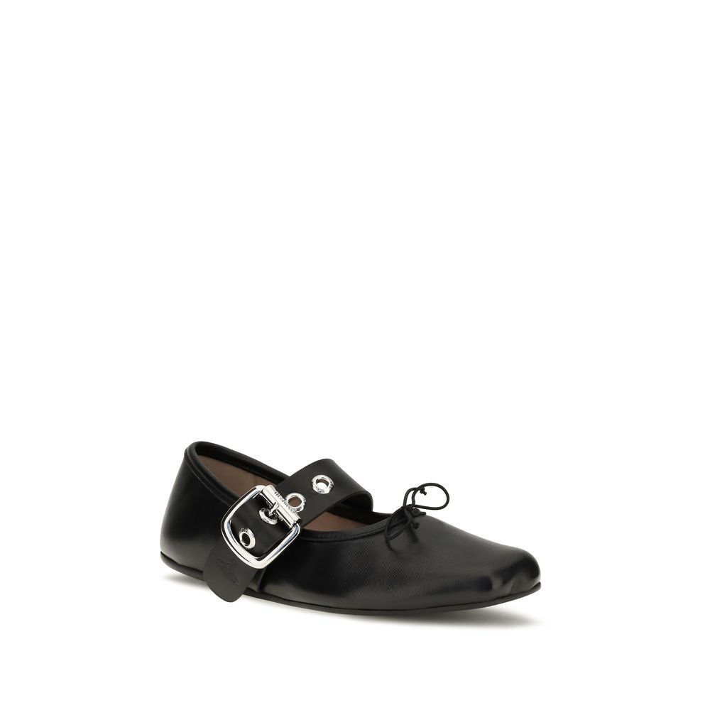 Ballet Flat Shoes by Vivienne Westwood for women in bos taurus calf leather animal, black, silver & signature presents a impeccable silhouette as Alice Women's Bos Taurus Calf Leather Ballet Flat Shoes, artfully designed with a and a impeccable for a refined, upscale finish.