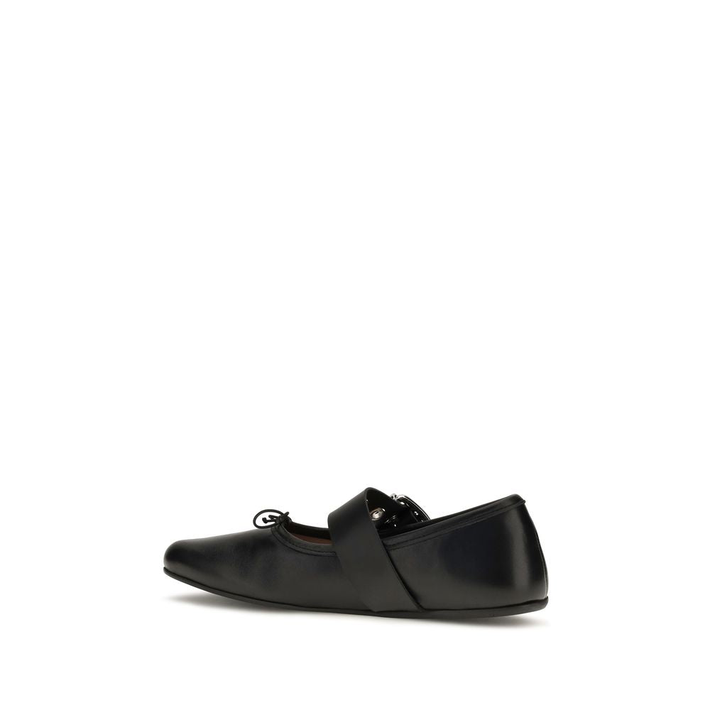 Ballet Flat Shoes by Vivienne Westwood for women in bos taurus calf leather animal, black, silver & signature features an statuesque silhouette from the Alice Women's Bos Taurus Calf Leather Ballet Flat Shoes collection, showcasing a and a statuesque for a statuesque look.