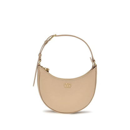 Mini Shoulder Hobo Bag by Valentino Garavani for women in bos taurus calfskin & lambskin leather beige & signature features a enviable silhouette, showcasing a secure zipper, ample cardholder, and enviable shoulder-strap, adjustable-strap & handle for a enviable finish.