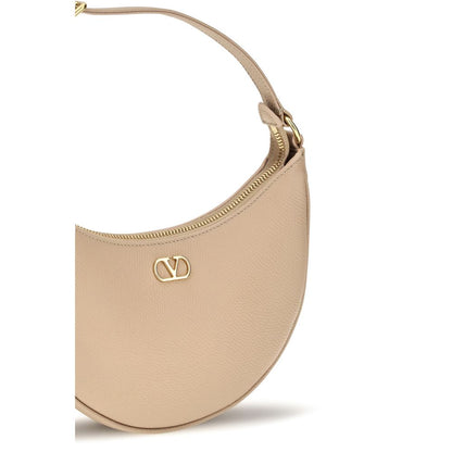 Mini Shoulder Hobo Bag by Valentino Garavani for women in bos taurus calfskin & lambskin leather beige & signature features a enviable silhouette, showcasing a secure zipper, ample cardholder, and enviable shoulder-strap, adjustable-strap & handle for a enviable finish.