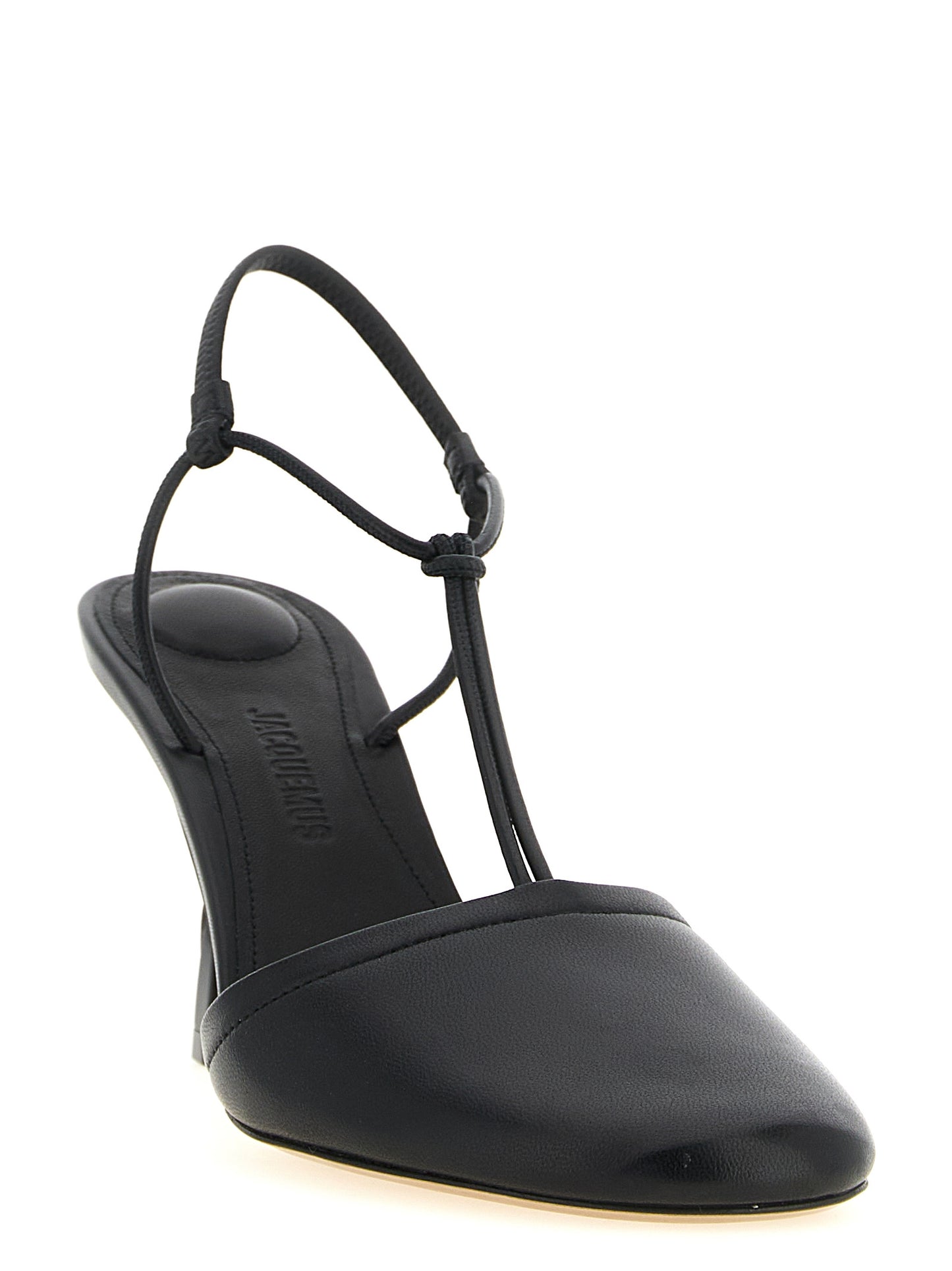 This High-Heel Sandals Pumps Heels by Jacquemus for women in lambskin leather black presents a effortlessly chic silhouette from the Women's Lambskin Leather High-Heel Sandals Pumps Heels collection, featuring a effortlessly chic high-heel and effortlessly chic .