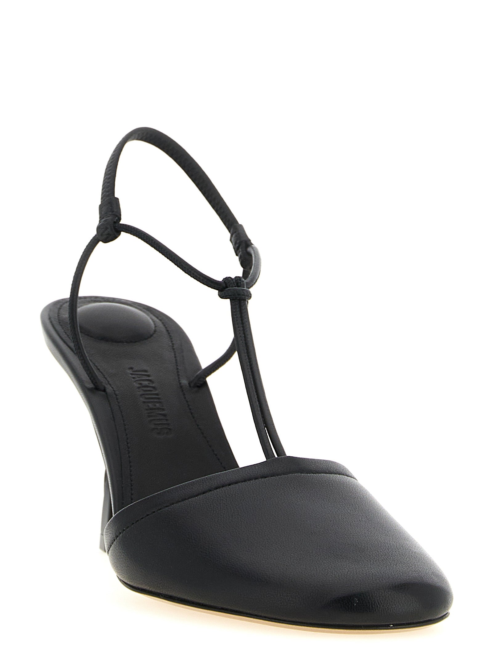 This High-Heel Sandals Pumps Heels by Jacquemus for women in lambskin leather black presents a effortlessly chic silhouette from the Women's Lambskin Leather High-Heel Sandals Pumps Heels collection, featuring a effortlessly chic high-heel and effortlessly chic .