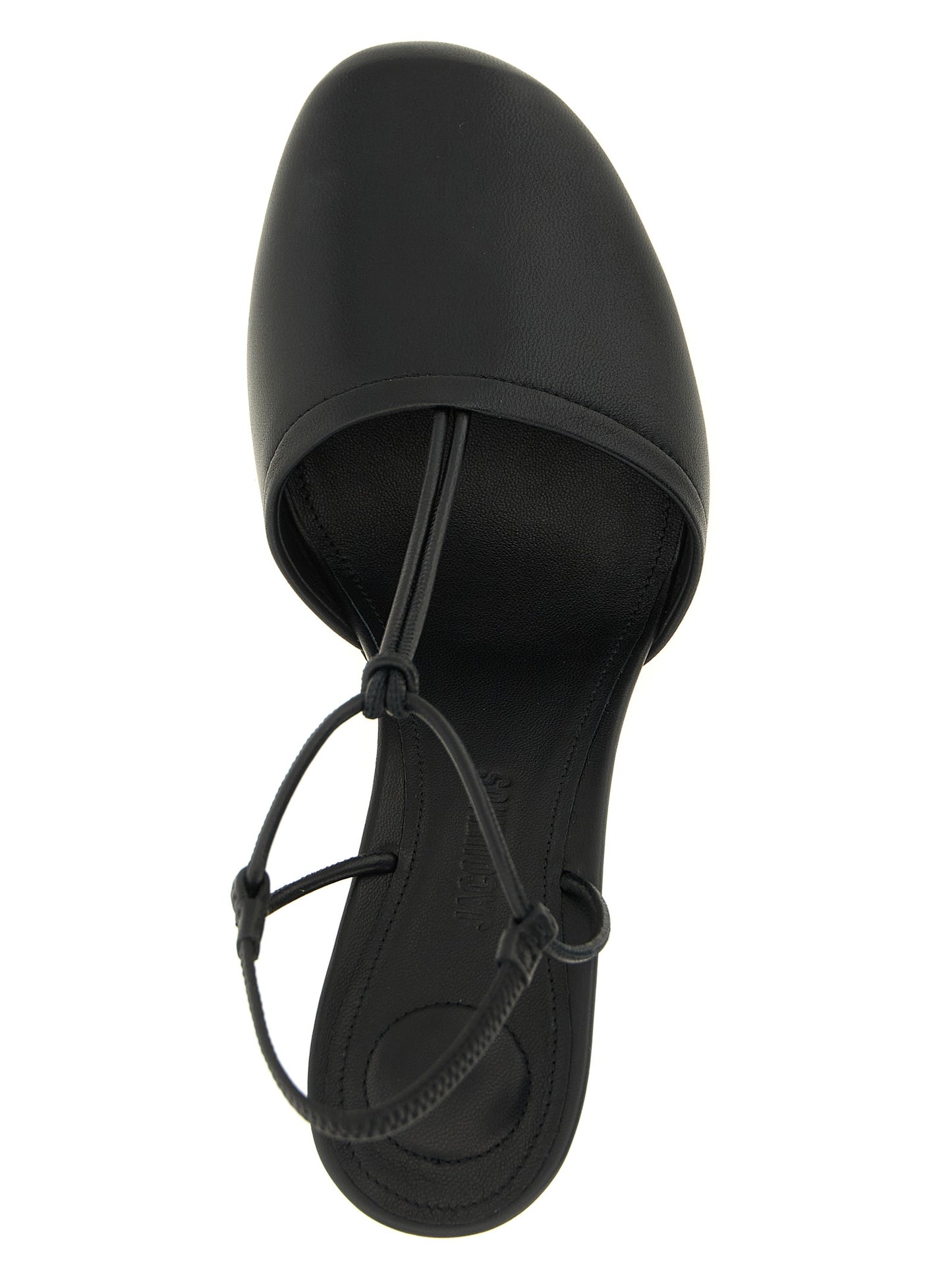 High-Heel Sandals Pumps Heels by Jacquemus for women in lambskin leather black features an effortlessly chic silhouette from the Women's Lambskin Leather High-Heel Sandals Pumps Heels collection, showcasing a high-heel and effortlessly chic for a effortlessly chic look.