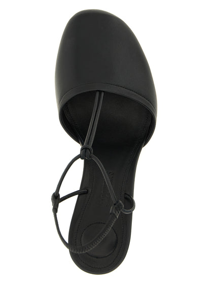 High-Heel Sandals Pumps Heels by Jacquemus for women in lambskin leather black features an effortlessly chic silhouette from the Women's Lambskin Leather High-Heel Sandals Pumps Heels collection, showcasing a high-heel and effortlessly chic for a effortlessly chic look.