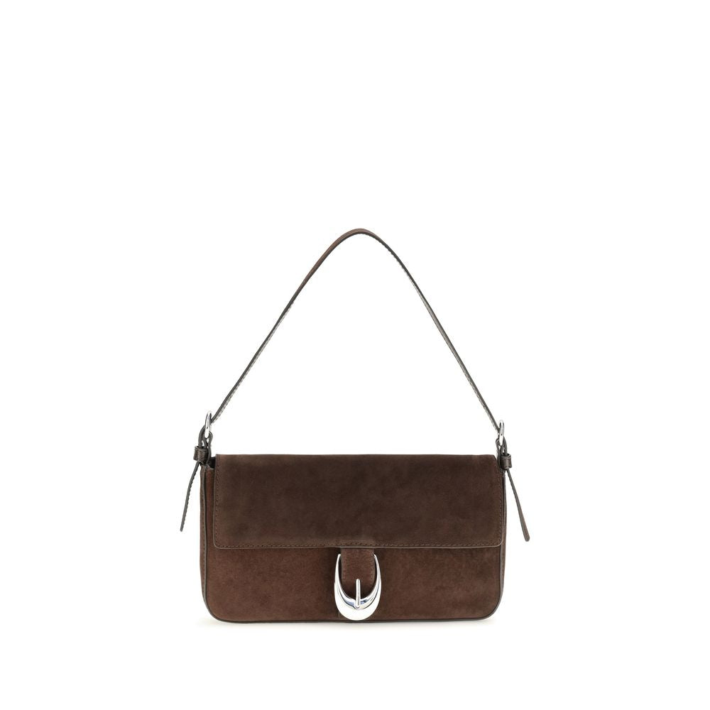 Shoulder Bag by Staud for women in bos taurus calf leather brown & silver features a effortless chic silhouette with a secure buckle, ample , and versatile shoulder-strap & adjustable-strap for a effortless chic finish.