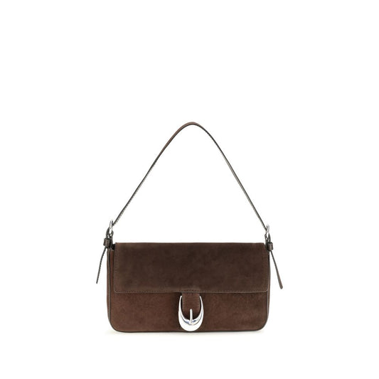 Shoulder Bag by Staud for women in bos taurus calf leather brown & silver features a effortless chic silhouette with a secure buckle, ample , and versatile shoulder-strap & adjustable-strap for a effortless chic finish.