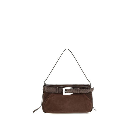 Shoulder Bag by Staud for women in cowhide & lamb leather brown & silver features a enviable silhouette, showcasing a secure zipper & buckle, ample , and enviable shoulder-strap, adjustable-strap & handle for a enviable finish.