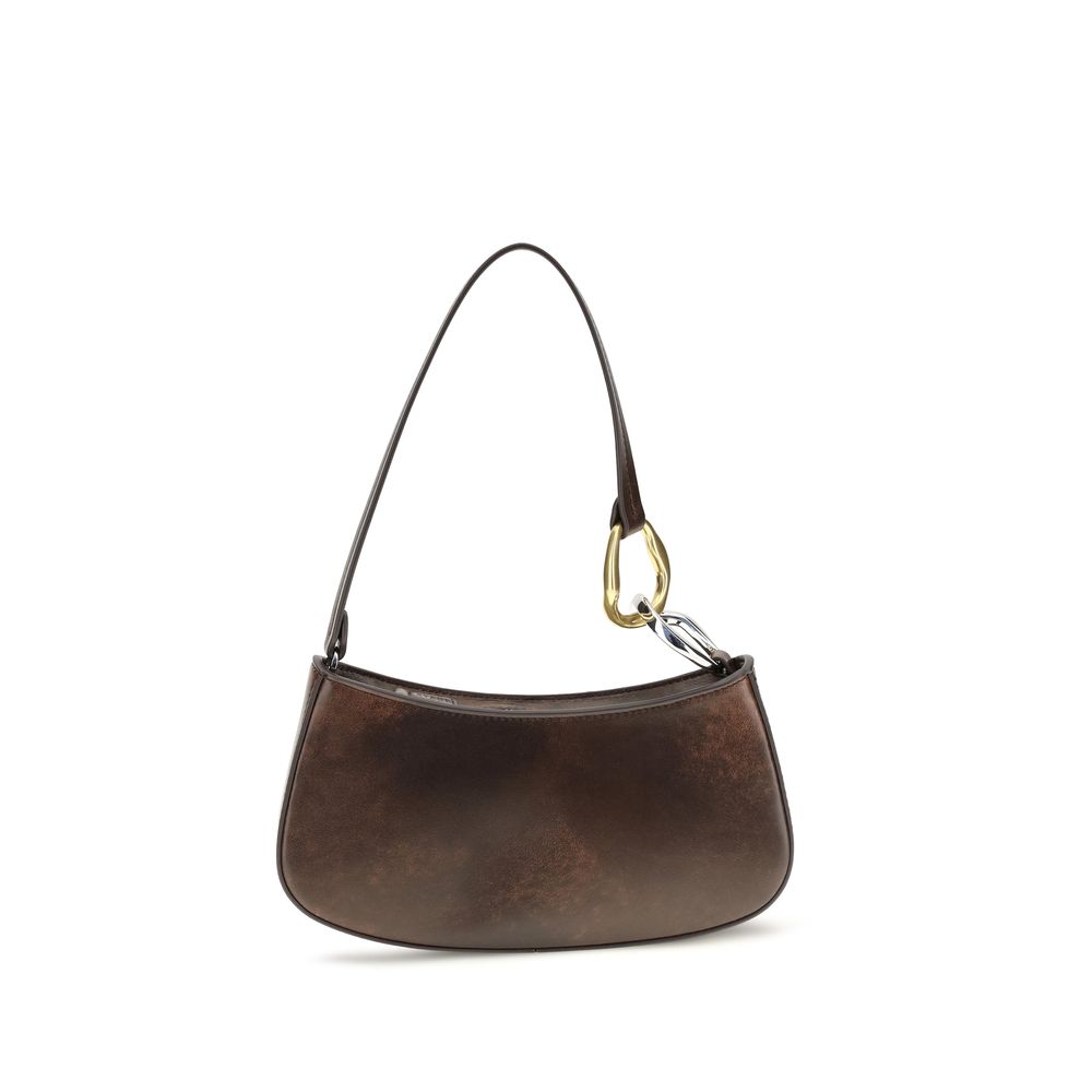Shoulder Bag by Staud for women in bos taurus calf leather brown presents a versatile silhouette, showcasing a secure zipper and versatile with versatile shoulder-strap for a sophisticated look.