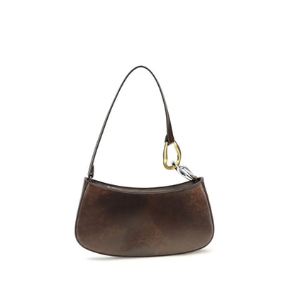 Shoulder Bag by Staud for women in bos taurus calf leather brown presents a versatile silhouette, showcasing a secure zipper and versatile with versatile shoulder-strap for a sophisticated look.