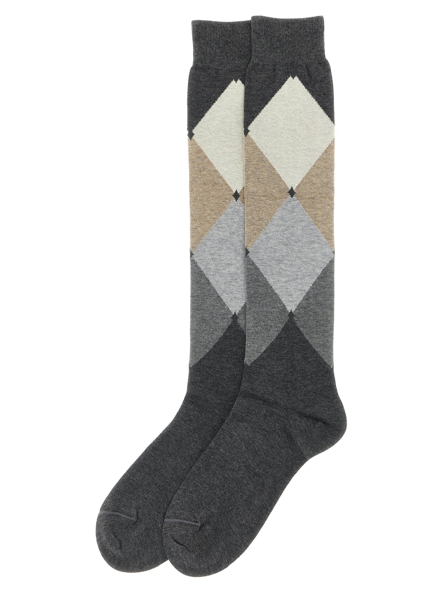 Socks by Ballantyne for men in cotton gray & patterned features a contemporary knit construction, showcasing the sophisticated design of this Men's Cotton Socks with its contemporary finish.