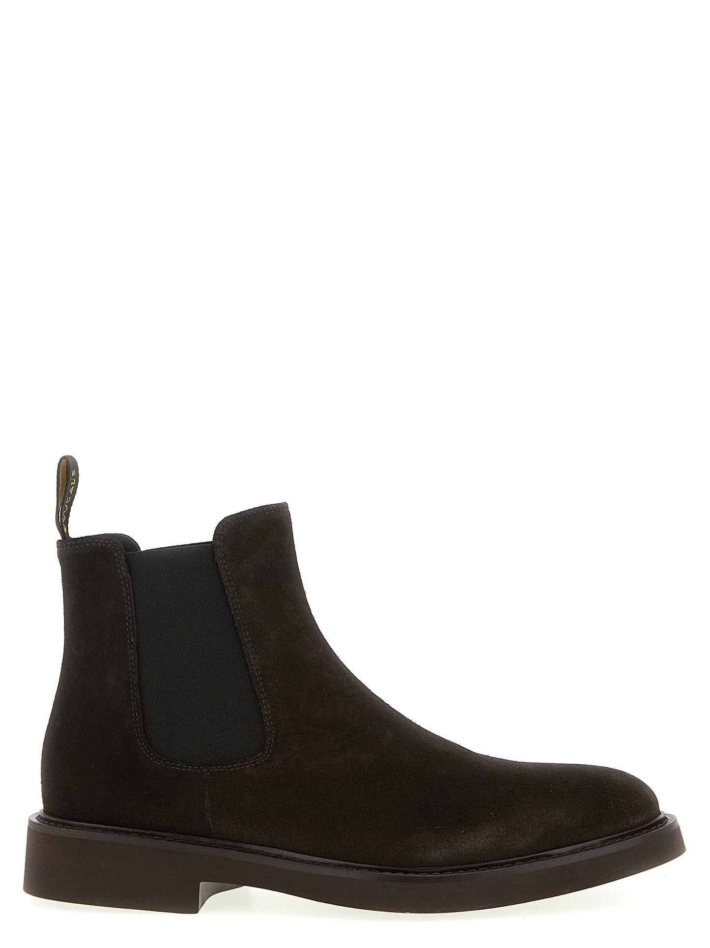 Ankle Chelsea Strap Boots by Doucal's for men in suede calfskin leather brown showcases a ergonomic silhouette from the Men's Suede Calfskin Leather Ankle Chelsea Strap Boots collection, featuring a ergonomic and a ergonomic .