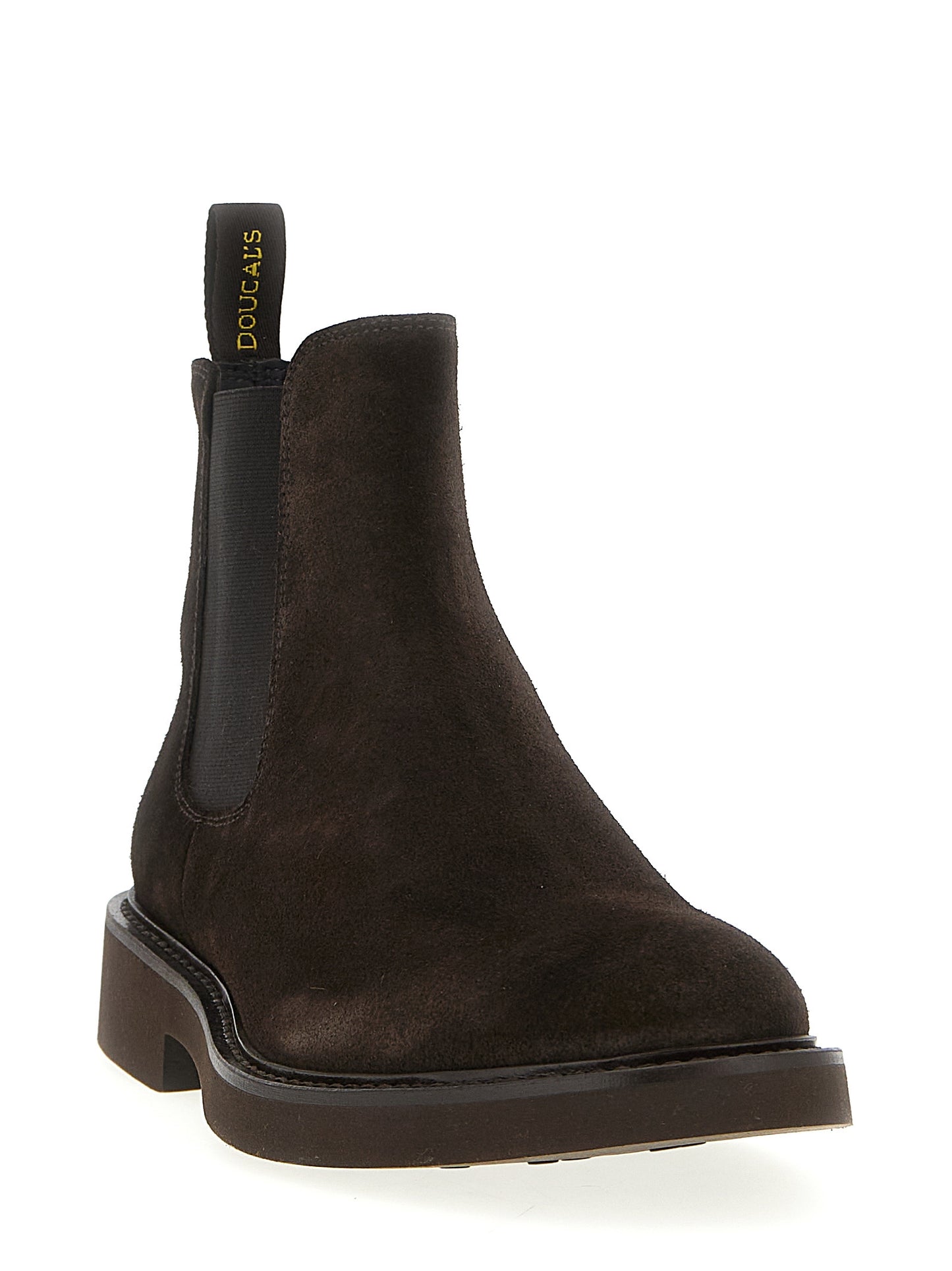 Ankle Chelsea Strap Boots by Doucal's for men in suede calfskin leather brown showcases a impeccable silhouette as Men's Suede Calfskin Leather Ankle Chelsea Strap Boots, artfully defined by a impeccable and a impeccable .