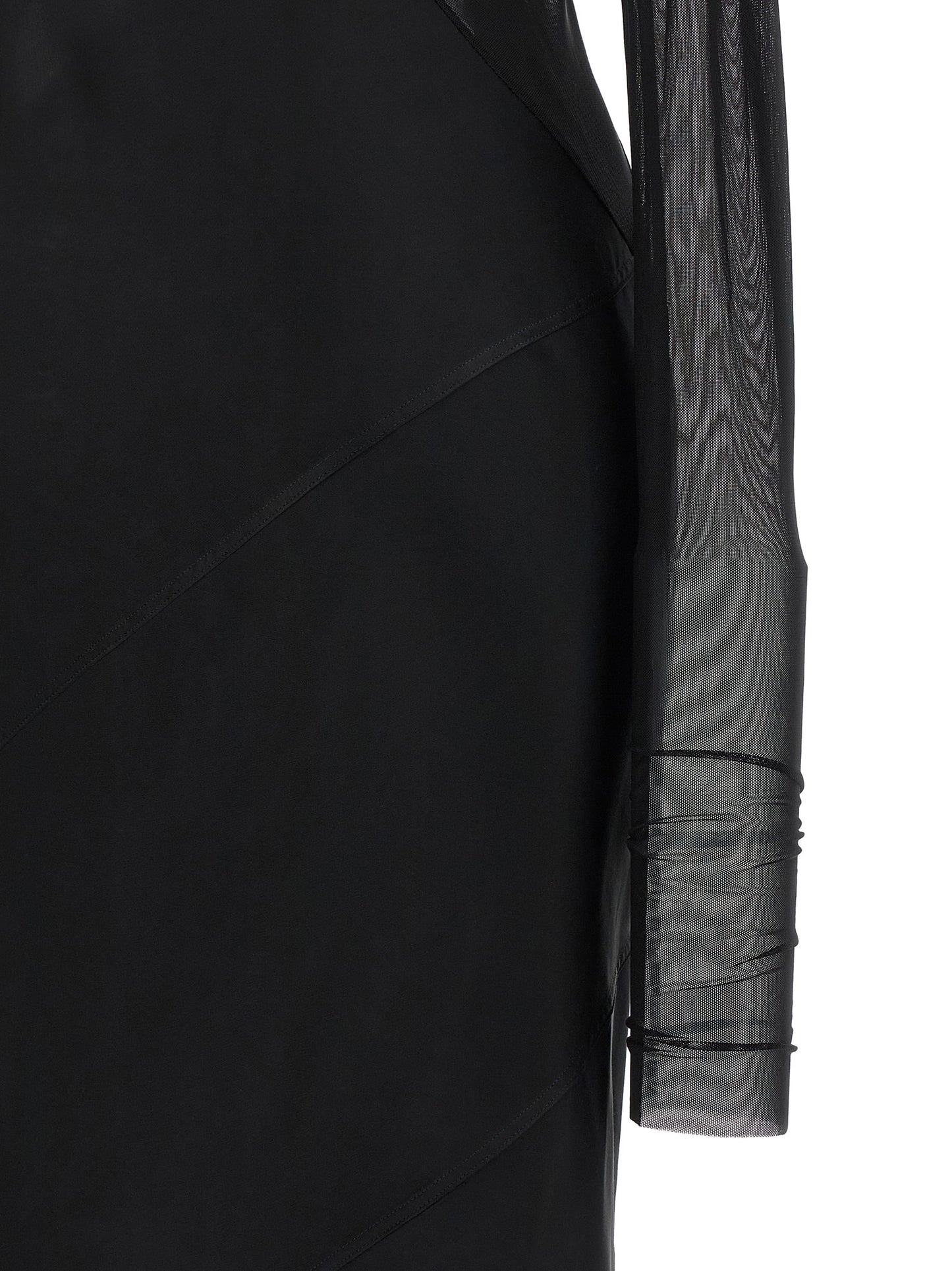 Dress by Rick Owens for women in silk nylon chiffon black & transparent features an magnificent silhouette, artfully detailed with a magnificent and that flows into an magnificent long.