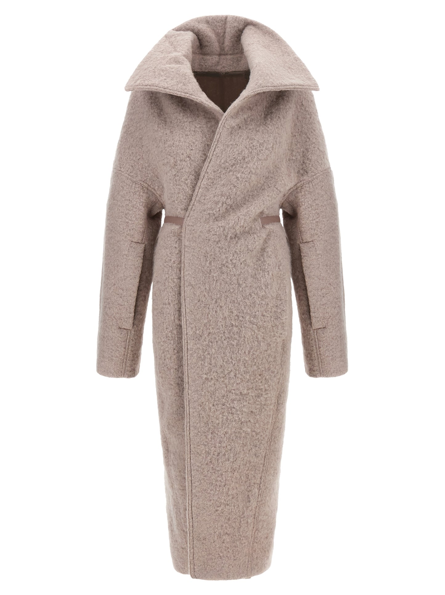 Overcoat by Rick Owens for women in marabou & alpaca wool multicolor features a cosy chic silhouette, artfully detailed with a sophisticated and premium for a cosy chic finish.