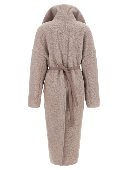 Overcoat by Rick Owens for women in marabou & alpaca wool multicolor features an voluminous silhouette, showcasing distinct and a voluminous for a truly voluminous aesthetic.