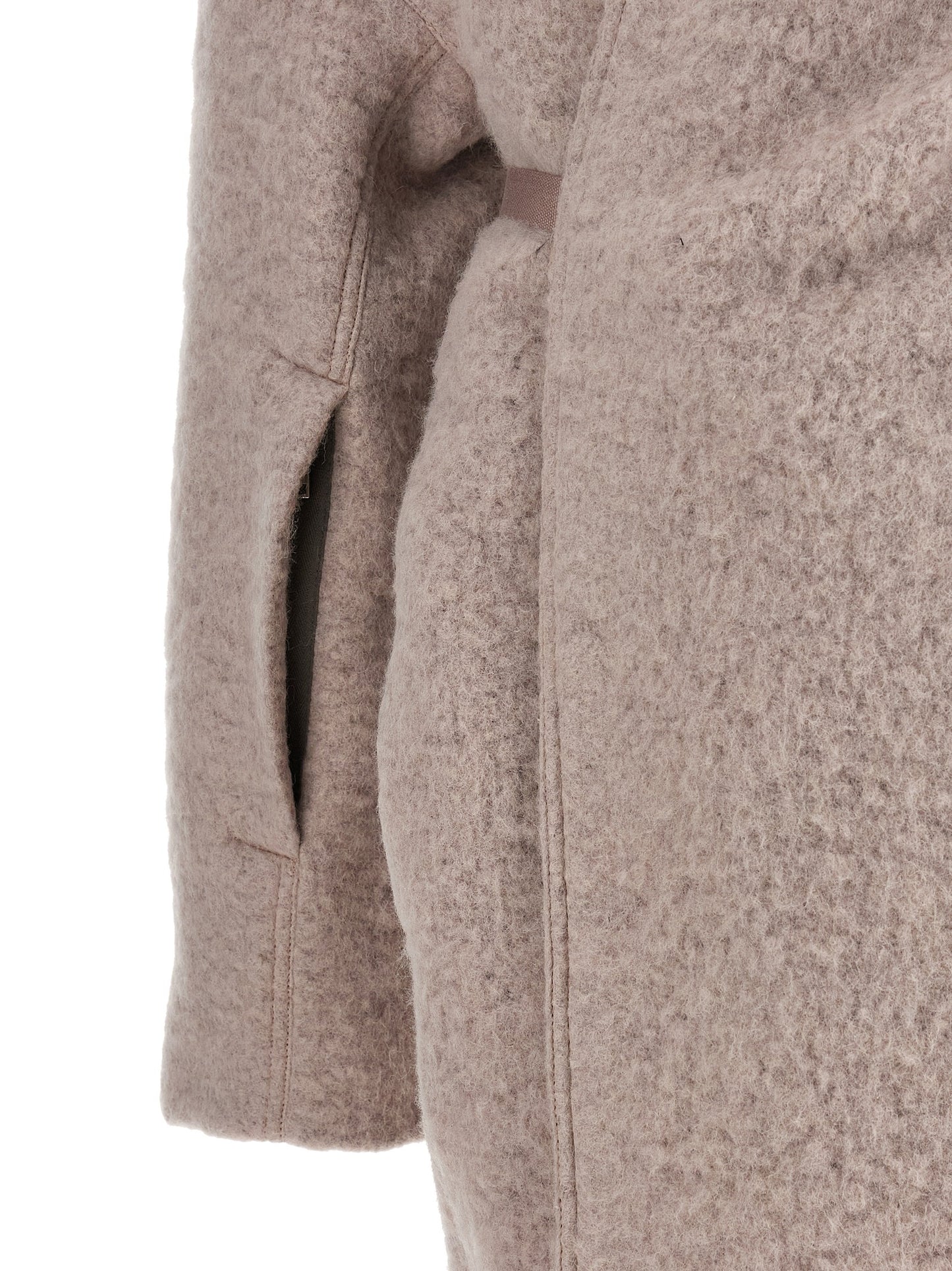 Overcoat by Rick Owens for women in marabou & alpaca wool multicolor features a cosy chic silhouette, artfully detailed with a sophisticated and premium for a cosy chic finish.