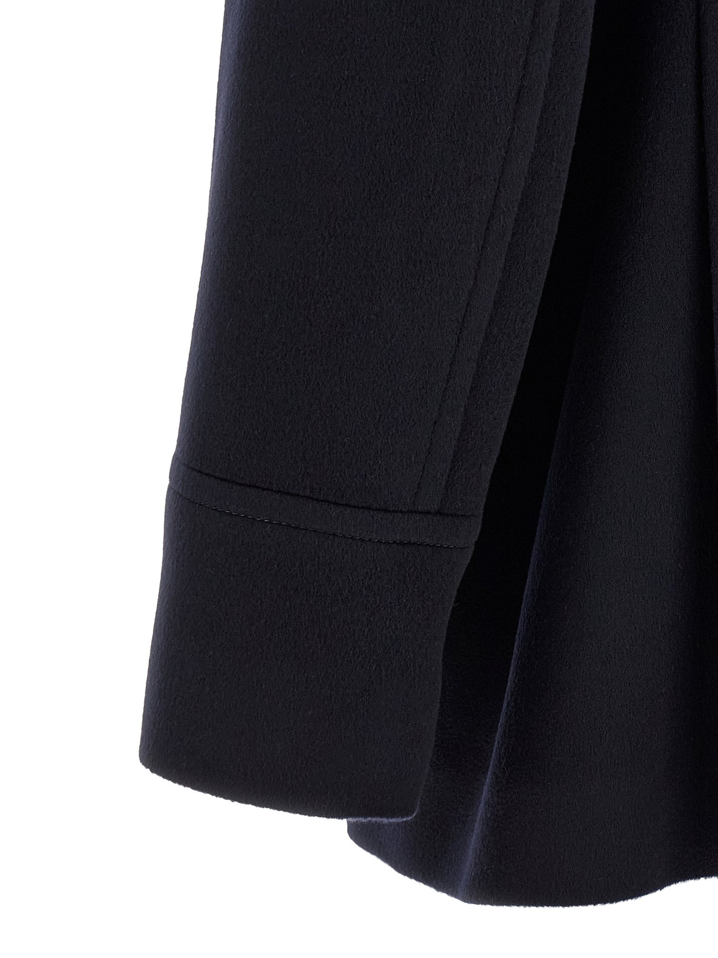 Pea Coat by Brunello Cucinelli for men in virgin wool blue, burgundy & silver features an relaxed-luxury silhouette, showcasing a sophisticated and premium pockets for a truly relaxed-luxury look.