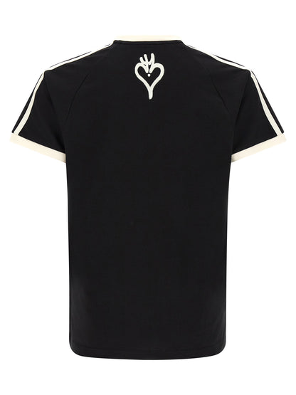 Y-3 Heart Skull Men's Relaxed Fit Crew Neck Cotton T-Shirt - Black Print Striped