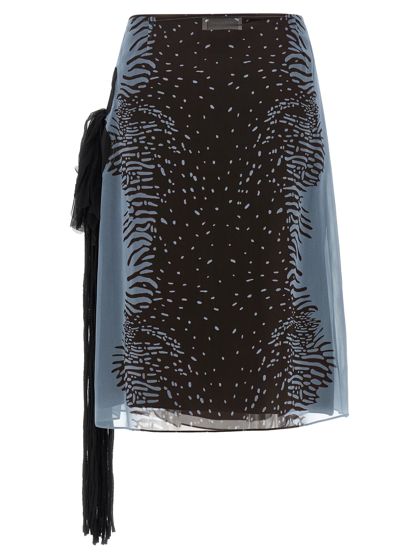 Skirt by Ferragamo for women in silk animal, multicolor & print features an tailored silhouette, artfully capturing the essence of Women's Silk Midi Skirt in a sophisticated midi.