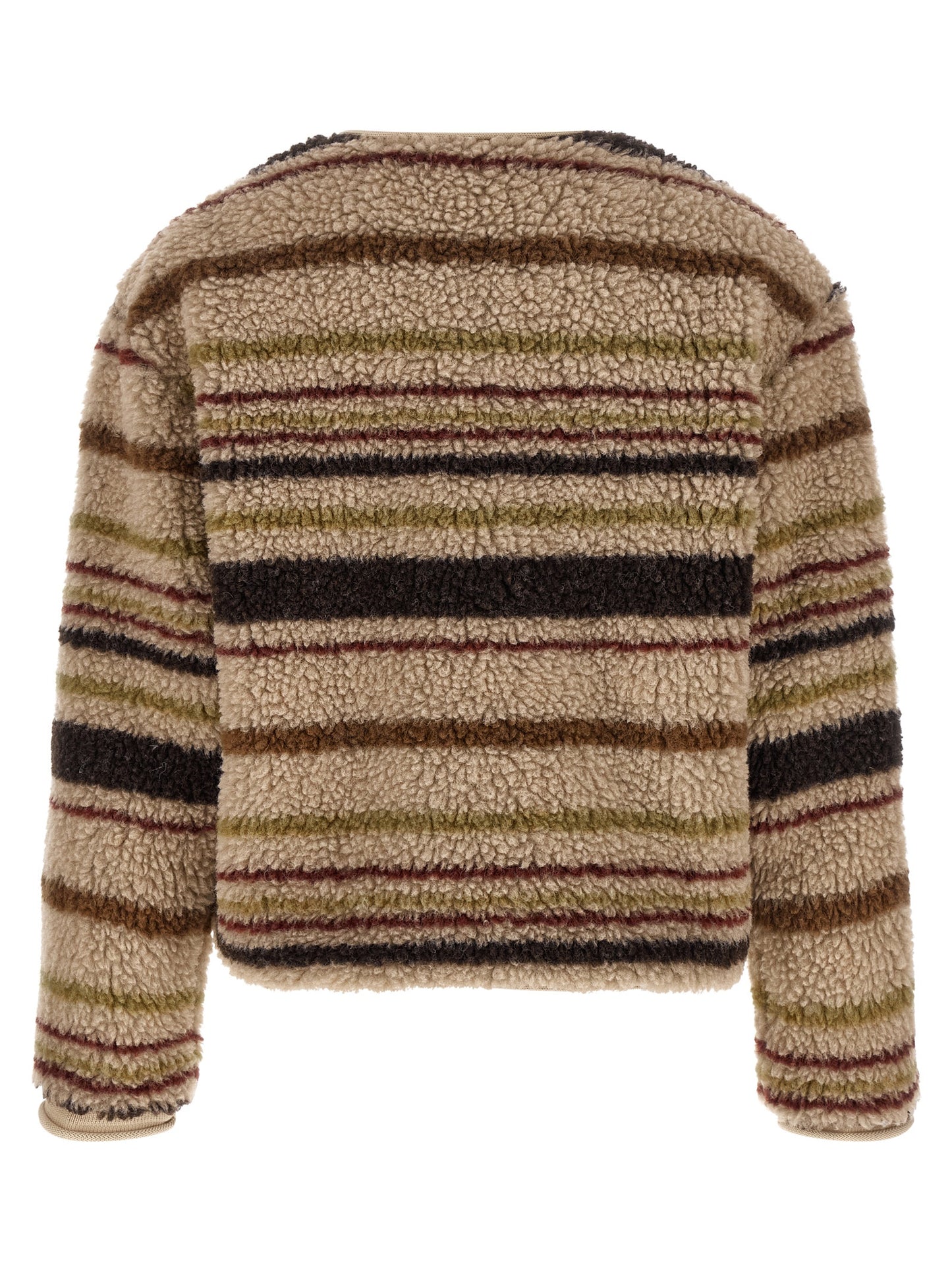 Cardigan by Moncler for women in wool & polyester beige, brown, burgundy, green, olive, patterned & striped features a nuanced silhouette with a refined v-neck neckline and nuanced detailing for a sophisticated look.