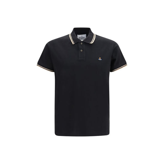 Polo Shirt by Vivienne Westwood for men in cotton black, multicolor & striped showcases a enviable silhouette, featuring a refined and for a enviable finish.