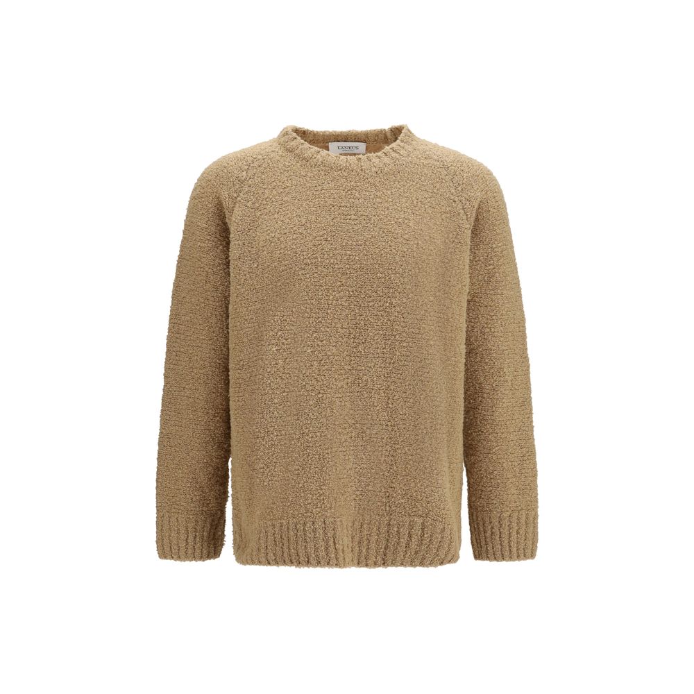 Sweatshirt by Laneus for men in polyamide wool beige features an exquisite silhouette, showcasing long-sleeve and crew neckline details for a exquisite look.