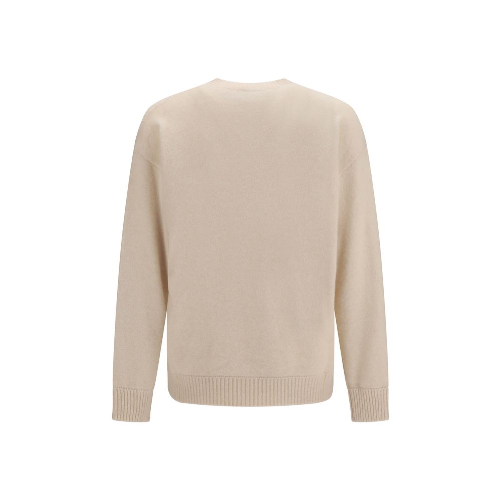 Sweatshirt by Laneus for men in polyester silk cashmere & capra leather beige features an magnificent silhouette, showcasing a sophisticated crew neckline and detail for a truly magnificent finish.