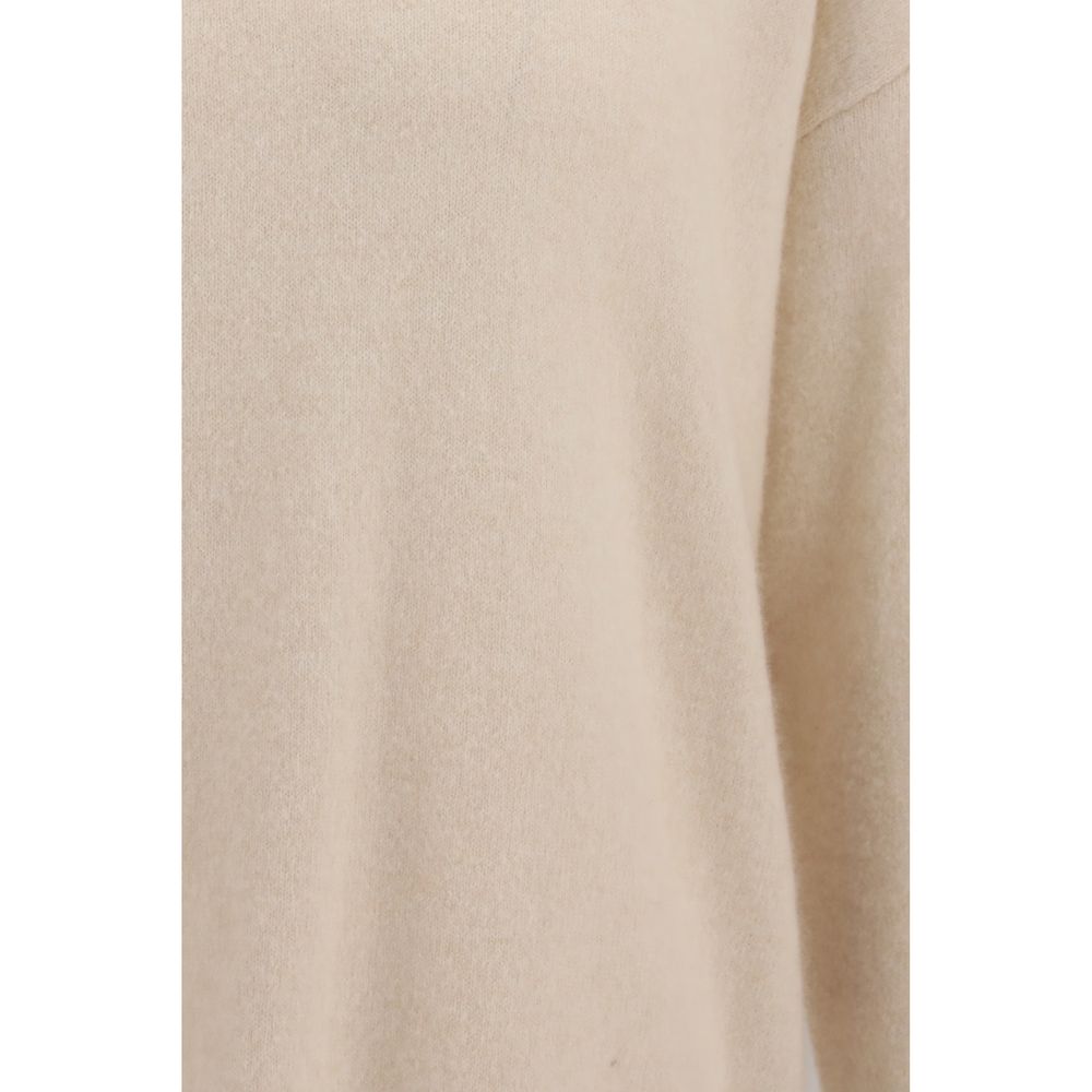 Sweatshirt by Laneus for men in polyester silk cashmere & capra leather beige features an enviable silhouette, showcasing a premium and refined for a truly enviable finish.
