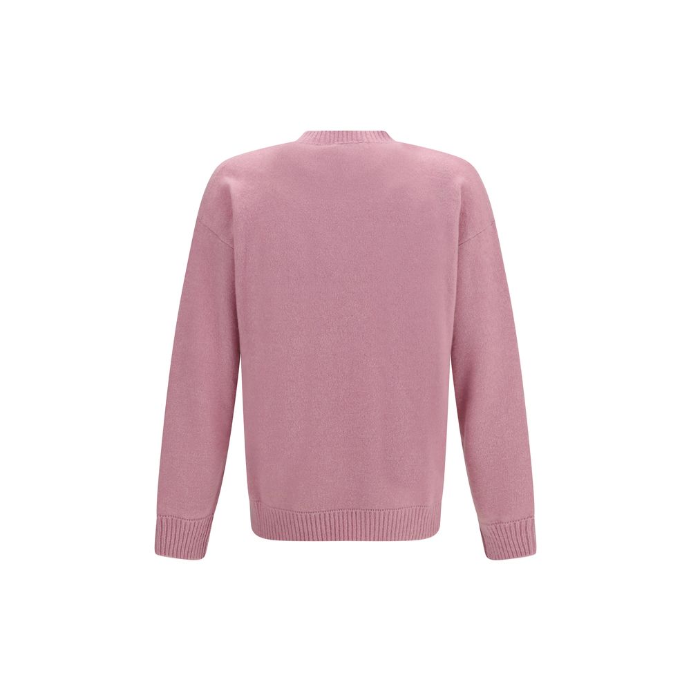 Sweatshirt by Laneus for men in polyester silk cashmere & capra leather multicolor showcases a slouchy chic silhouette, artfully detailed with a slouchy chic crew neckline and for a slouchy chic finish.