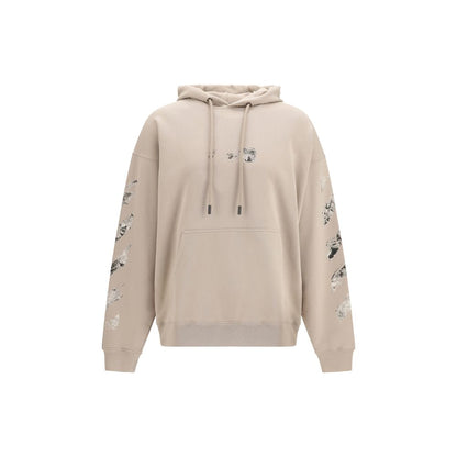 Sweatshirt Hoodie by Off-White for men in cotton beige, white & print showcases a city-ready silhouette, artfully detailed with a signature hooded neckline and for a city-ready finish.