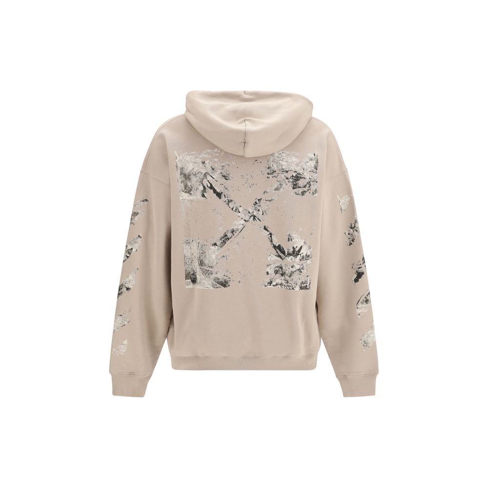 Sweatshirt Hoodie by Off-White for men in cotton beige, white & print features a edgy silhouette, detailed with a edgy hooded neckline and for a refined finish.