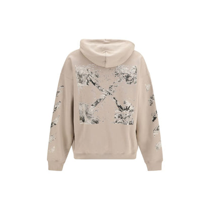 Sweatshirt Hoodie by Off-White for men in cotton beige, white & print features a edgy silhouette, detailed with a edgy hooded neckline and for a refined finish.