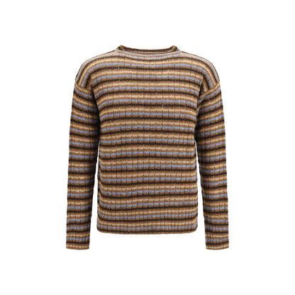 Sweatshirt by Prada for men in wool multicolor & striped features an exquisite silhouette, showcasing long-sleeve and crew neckline details for a exquisite look.