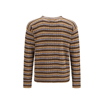 Sweatshirt by Prada for men in wool multicolor & striped presents a smart casual silhouette, featuring a smart casual crew neckline and for a sophisticated look.