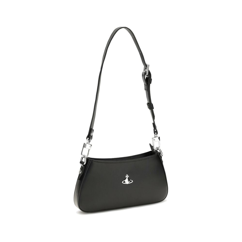 Compact Shoulder Bag by Vivienne Westwood for women in bos taurus calf leather black, silver & signature features a effortless chic silhouette with a secure zipper, ample , and versatile shoulder-strap & adjustable-strap for a effortless chic finish.