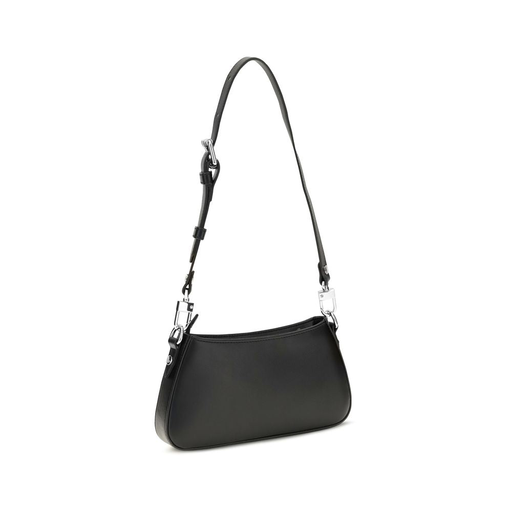 Compact Shoulder Bag by Vivienne Westwood for women in bos taurus calf leather black, silver & signature features an effortlessly chic silhouette with a secure zipper, ample , and versatile shoulder-strap & adjustable-strap for effortlessly chic everyday luxury.