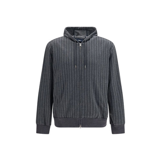 Sweatshirt Hoodie by Herno for men in stretch poly cotton gray & patterned showcases a city-ready silhouette, artfully detailed with a signature hooded neckline and long-sleeve for a city-ready finish.