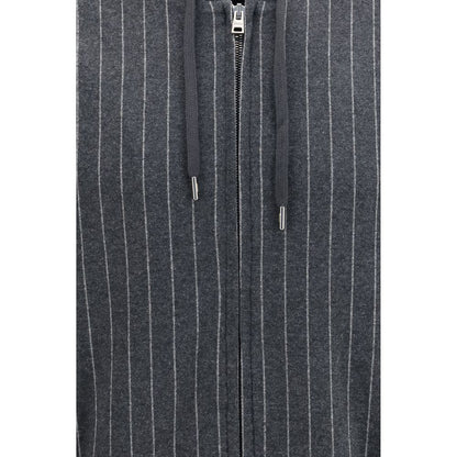 Sweatshirt Hoodie by Herno for men in stretch poly cotton gray & patterned showcases a city-ready silhouette, artfully detailed with a signature and for a city-ready finish.
