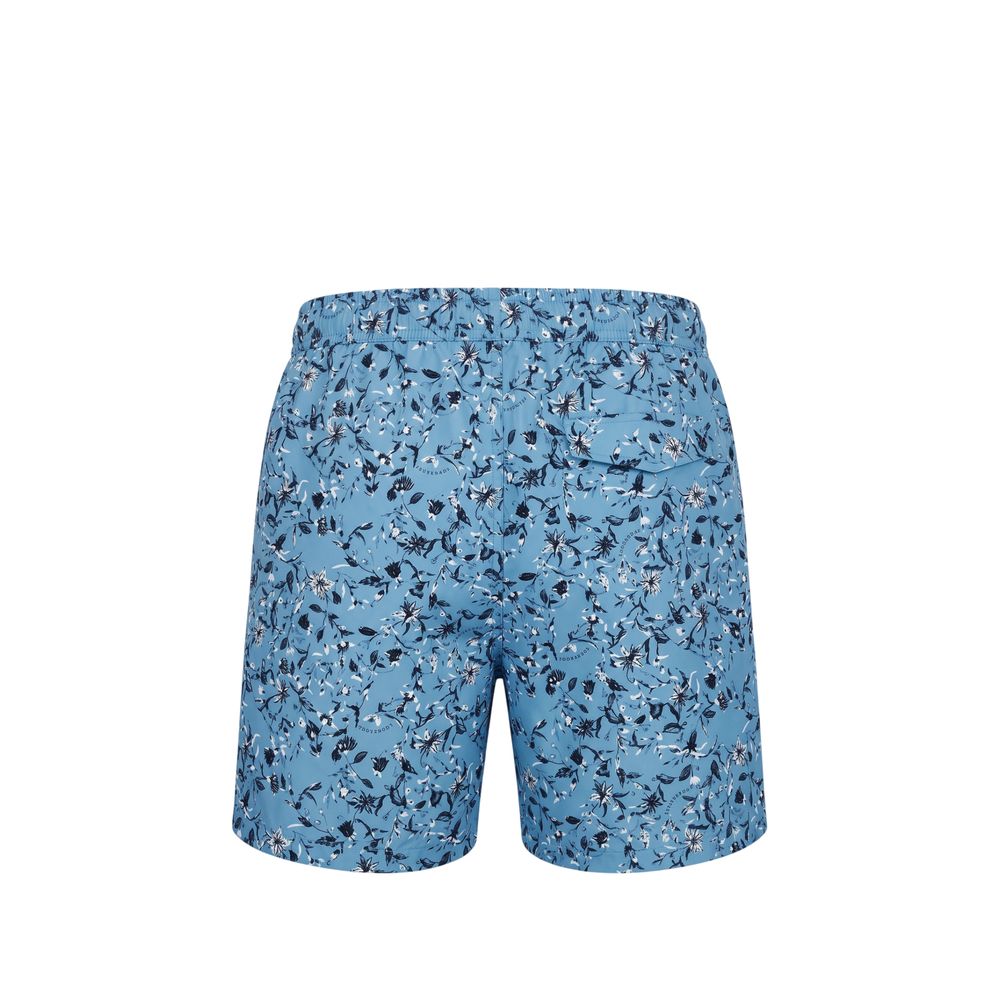 Trussardi Beachwear Light Blue Polyester Men Swim Short
