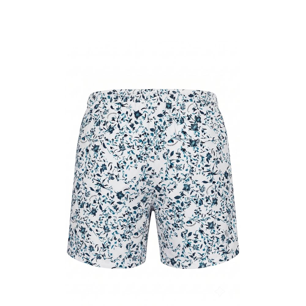 Trussardi Beachwear White Polyester Men Swim Short
