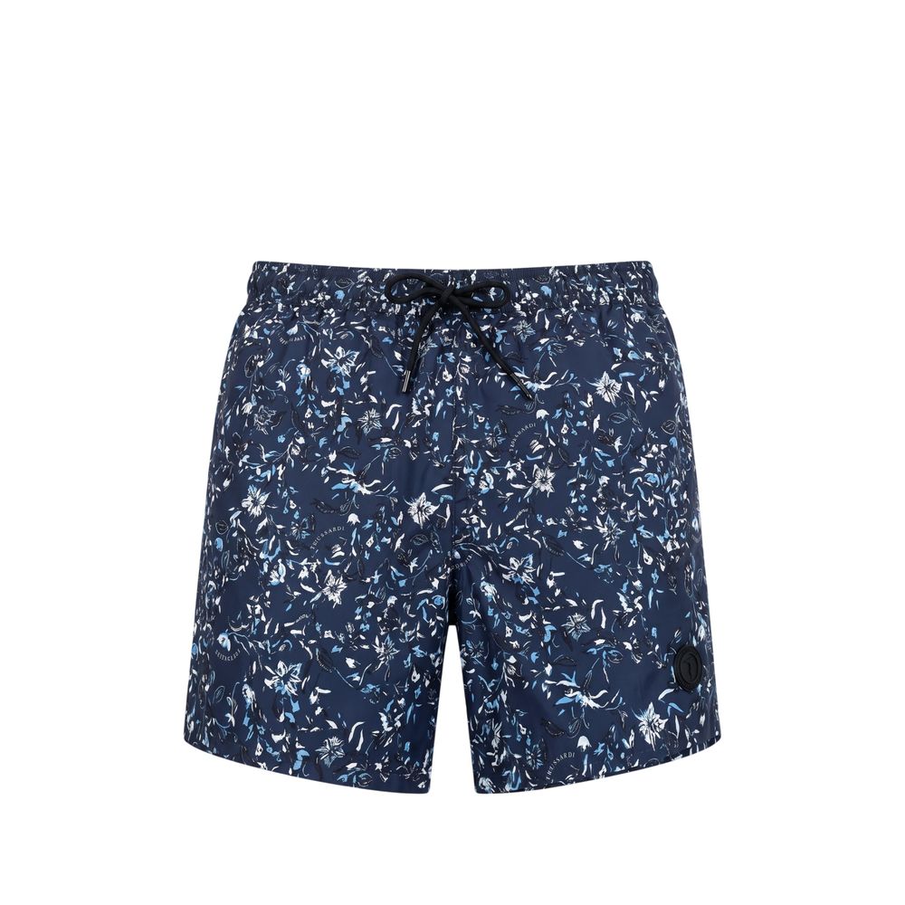 Trussardi Beachwear Blue Polyester Men's Swim Shorts