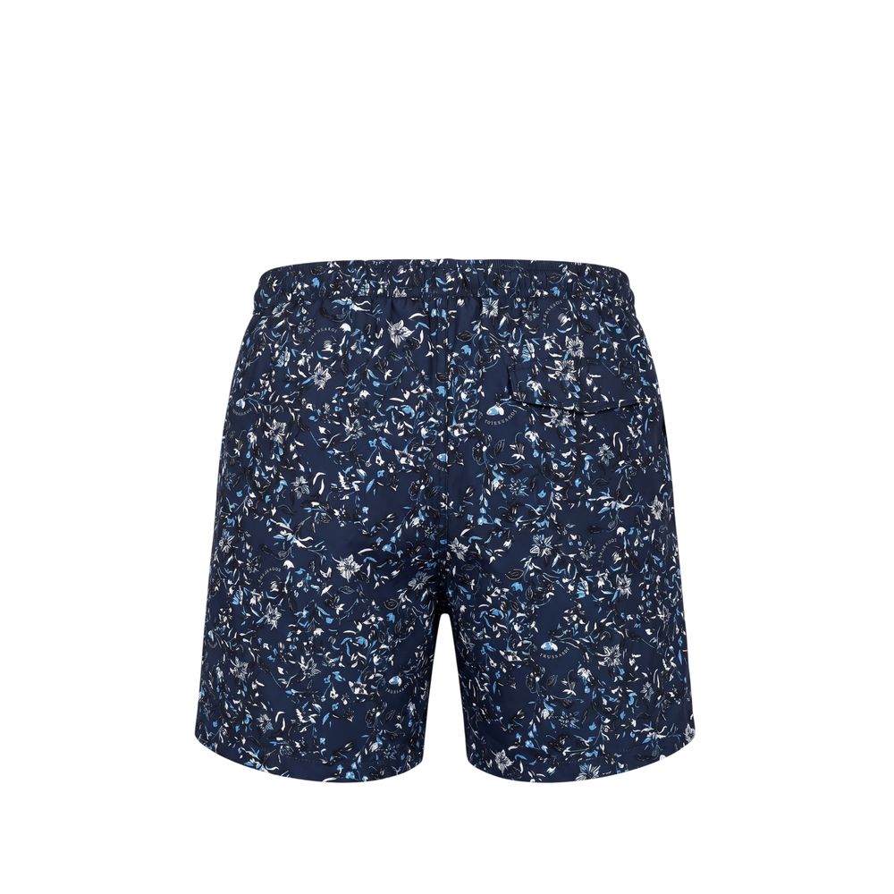 Trussardi Beachwear Blue Polyester Men's Swim Shorts