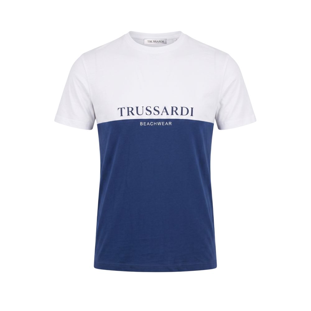 Trussardi Beachwear Blue Polyester Men T-Shirt