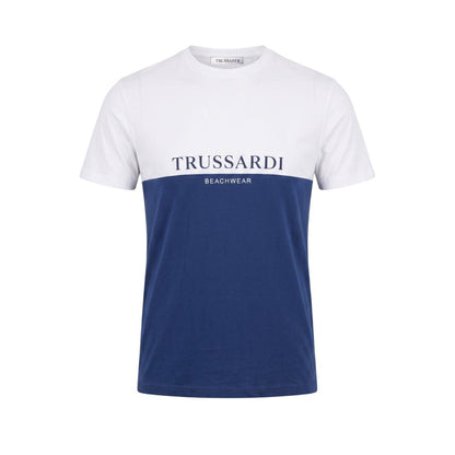 Trussardi Beachwear Blue Polyester Men T-Shirt